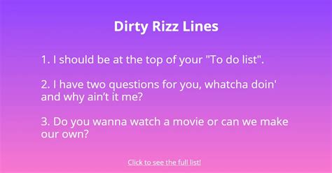 best rizz lines dirty